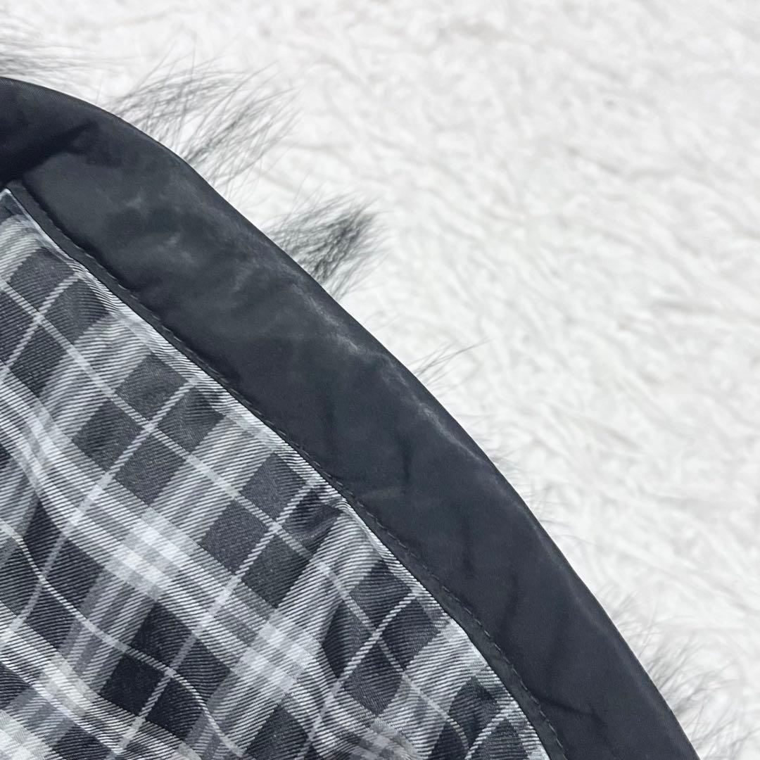 バーバリーブラックレーベル モッズコート タヌキファー キルティングライナー付き