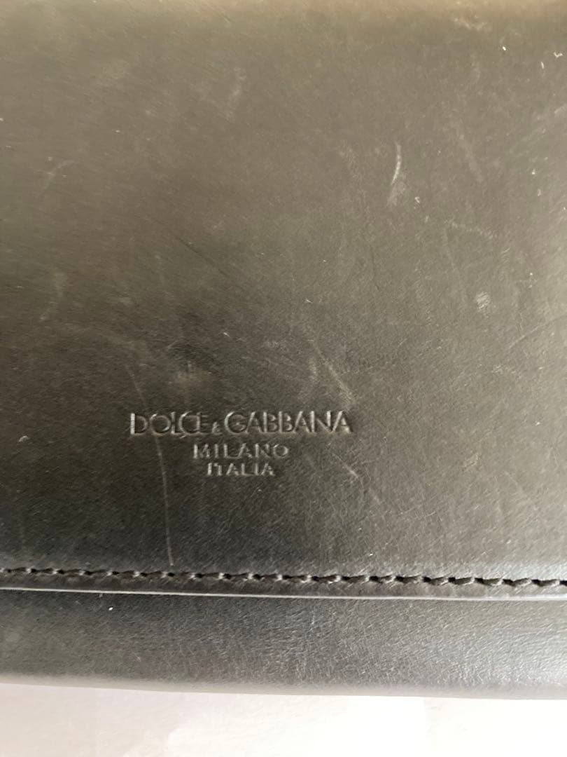 DOLCE & GABBANA ブラックレザー ウォレットチェーン