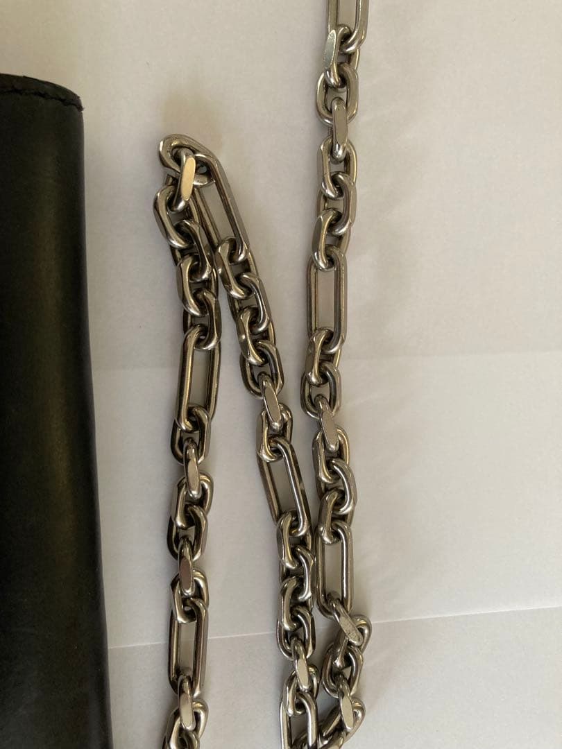 DOLCE & GABBANA ブラックレザー ウォレットチェーン