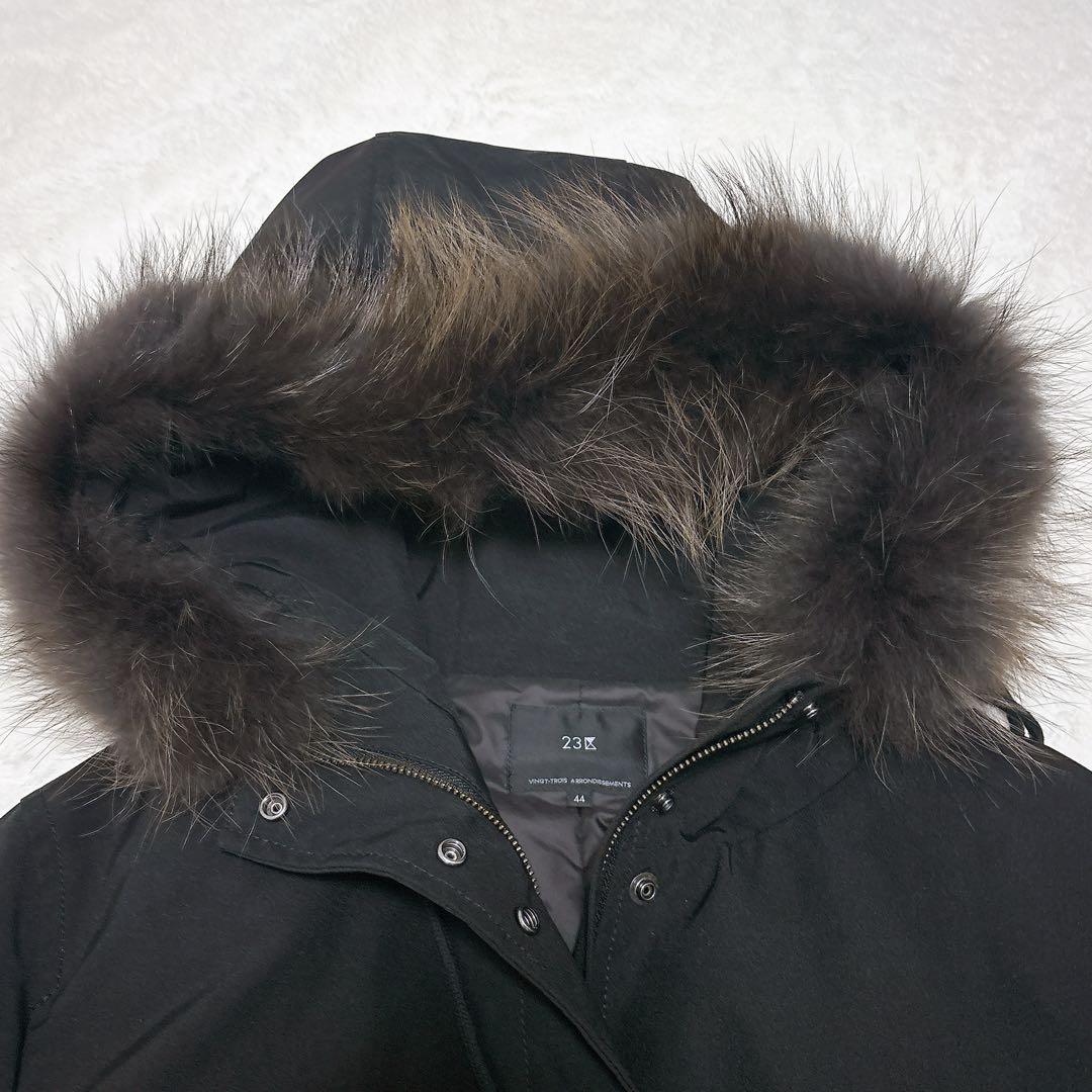極美品✨23区　モッズダウンコート　フード　ファー　44 防寒　綿　フェザー