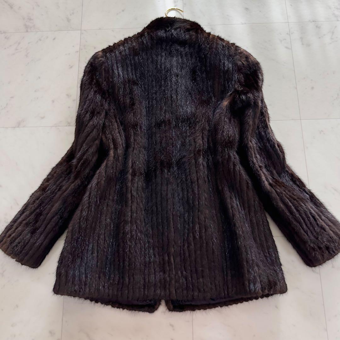 SAGA MINK サガミンク 毛皮コート XLサイズ 銀サガ ショールカラー