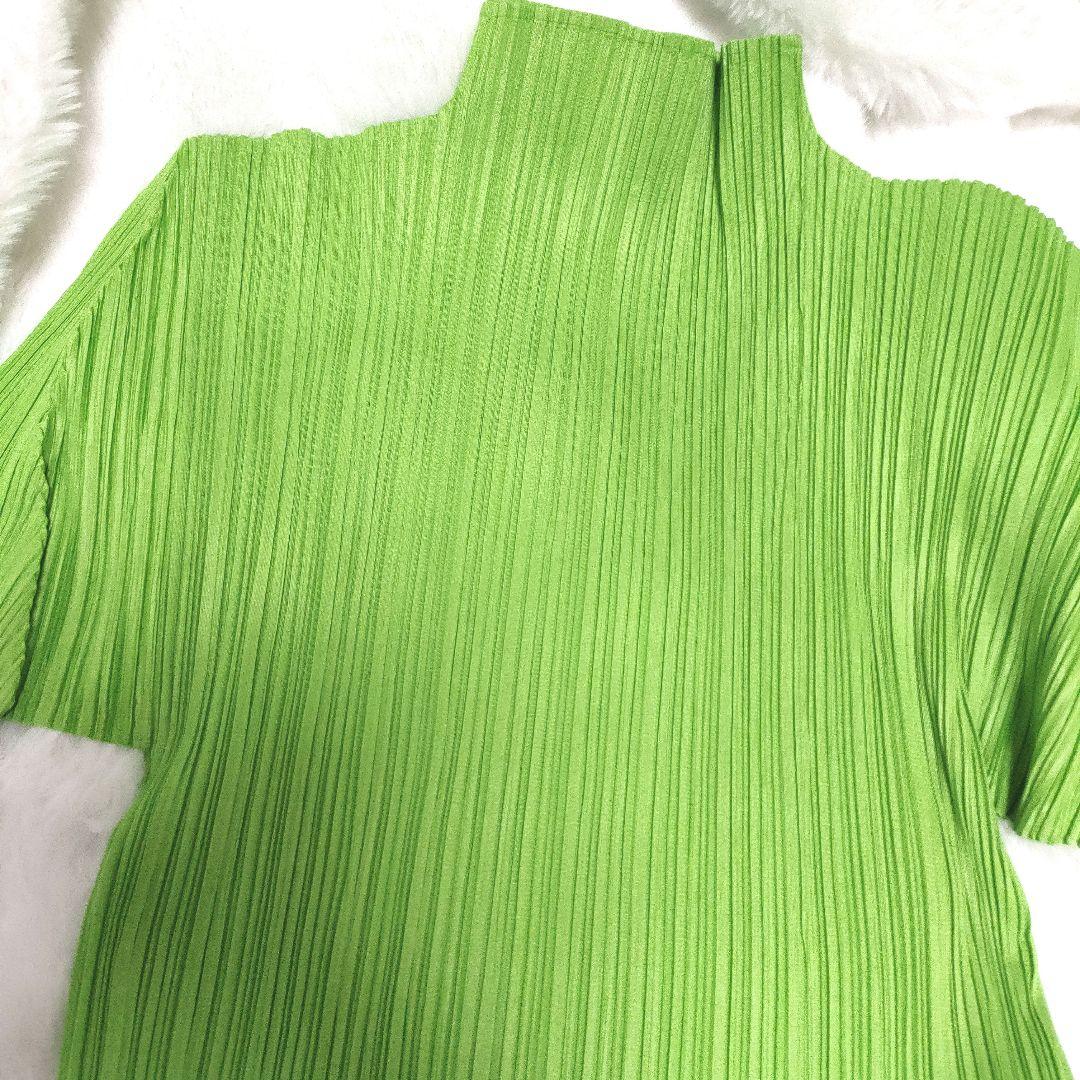 プリーツプリーズpleatsplease イッセイ・ミヤケ 長袖ブラウスグリーン