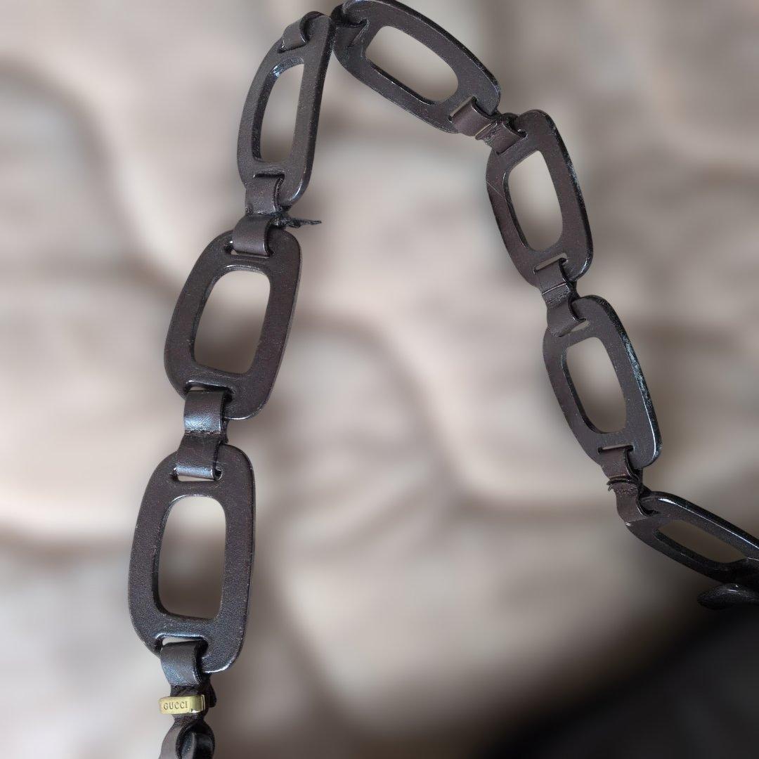 GUCCI ブラウンレザー ショルダーバッグ 値下げ