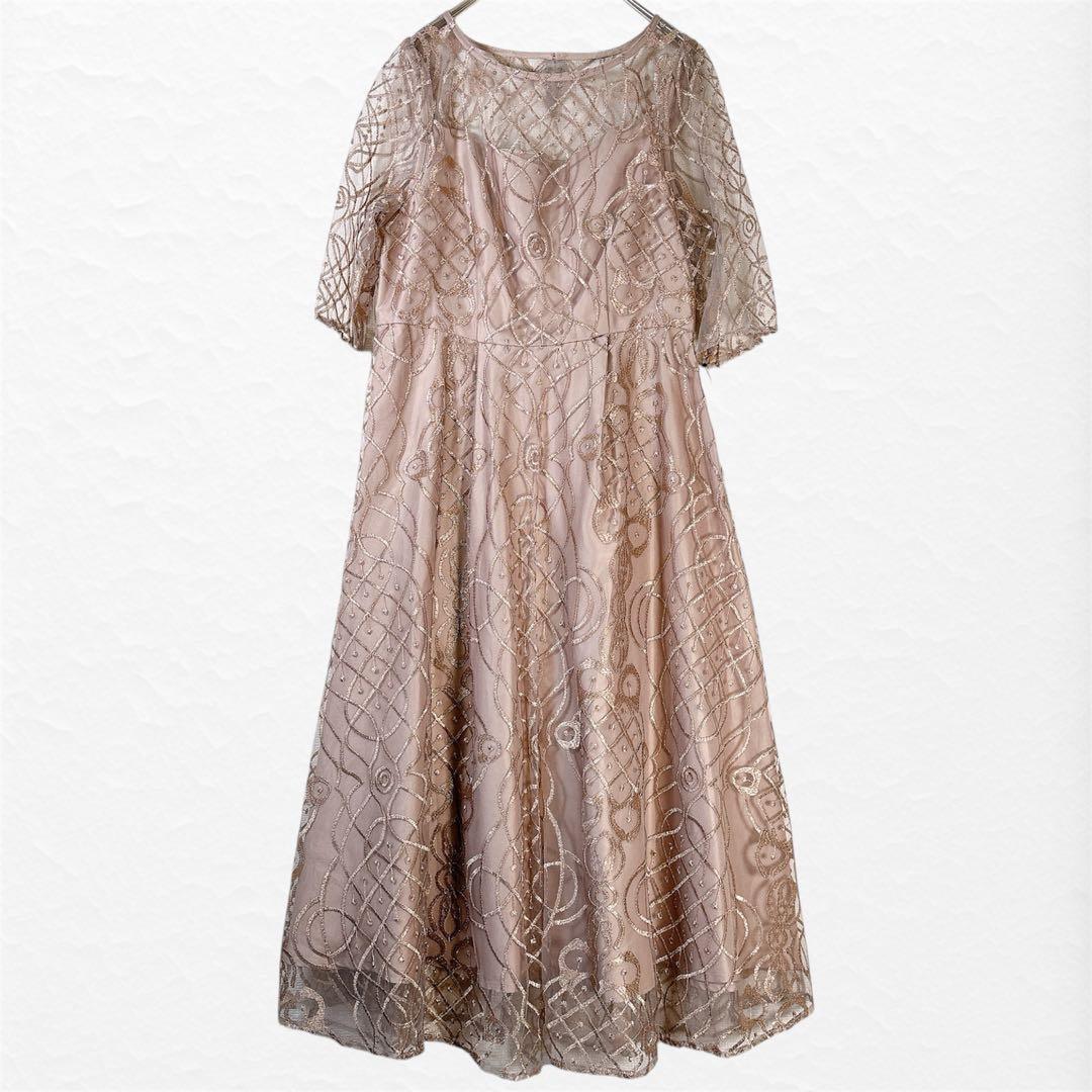 新品✨ドリードール シャイニーエンブロイダリードレス オケージョン ワンピースM