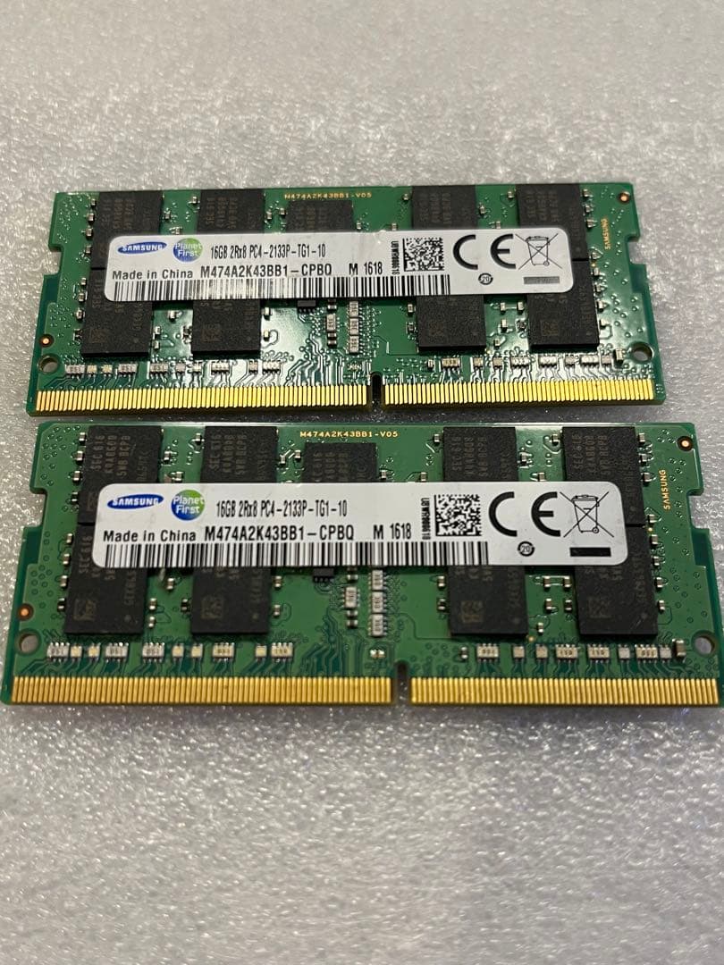 H5 SAMSUNG 16GB2枚32GB PC4BIOSチェック✅