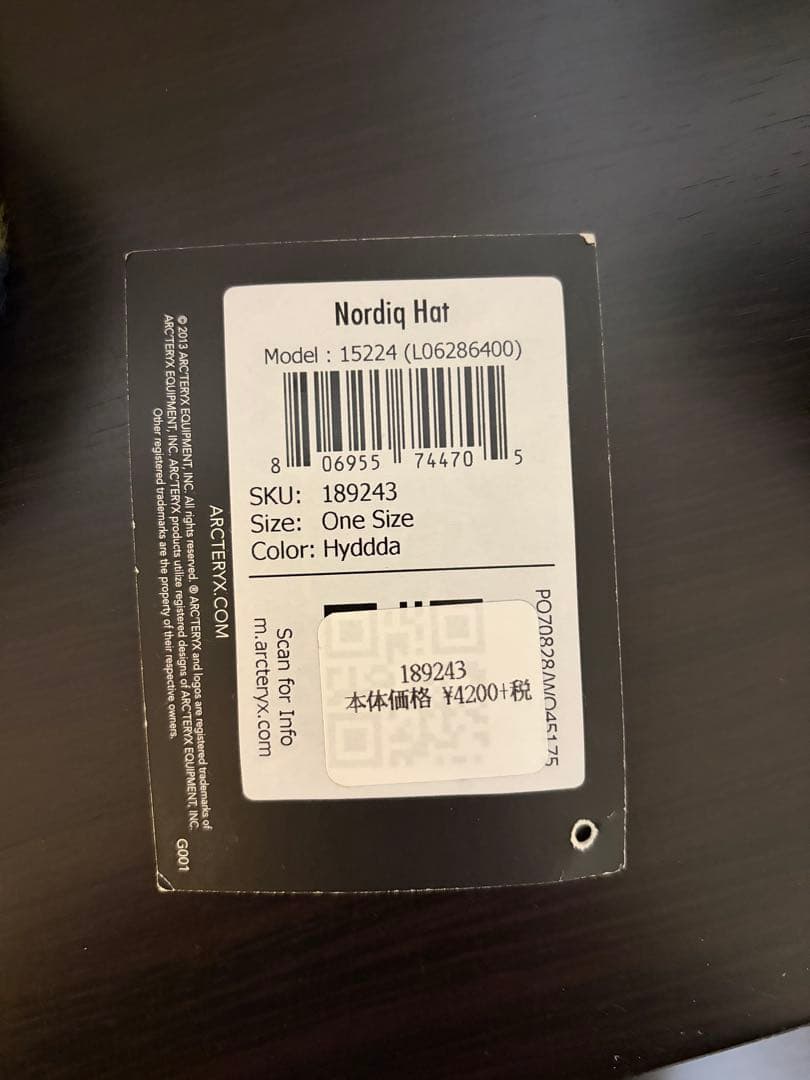 アークテリクス　ビーニー　アーガイル　ヴィンテージ　激レア　タグ付き