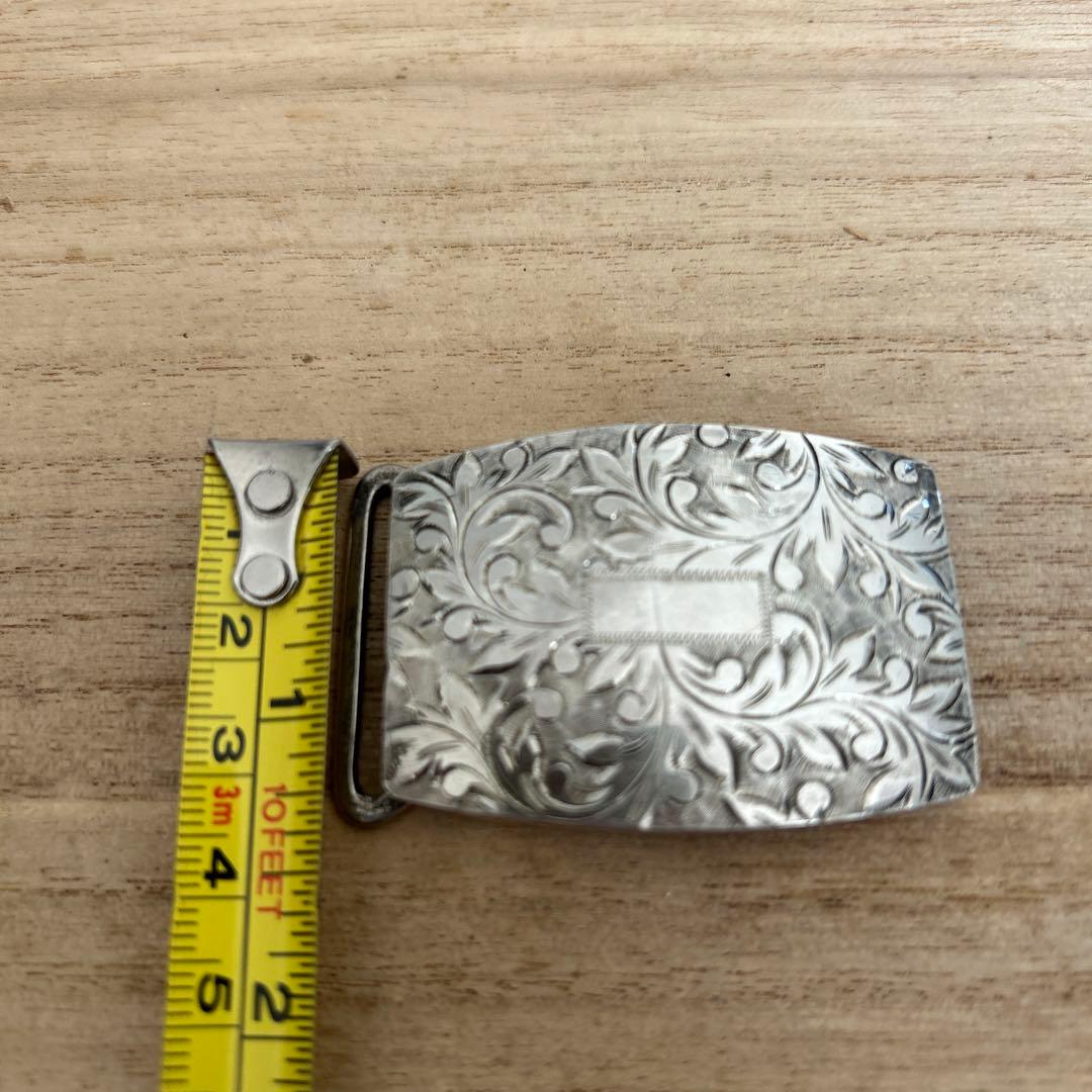 銀製　SILVER シルバーバックルFUJI MOTORS 细工彫刻 20g