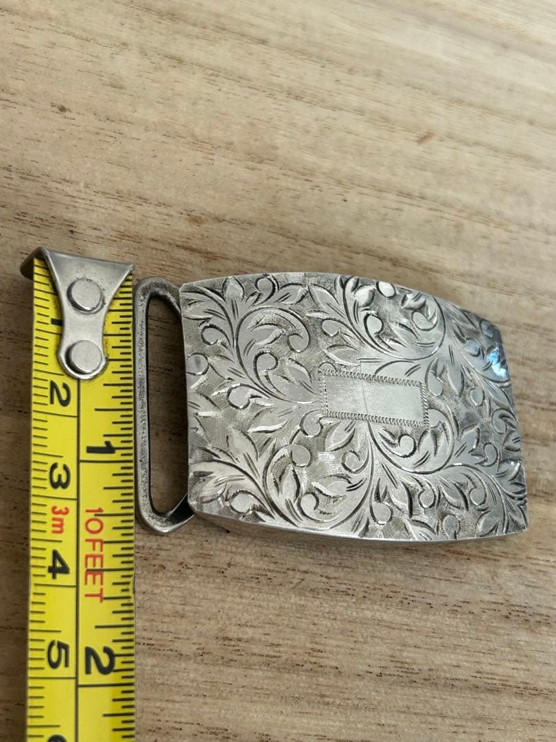 銀製　SILVER シルバーバックルFUJI MOTORS 细工彫刻 20g