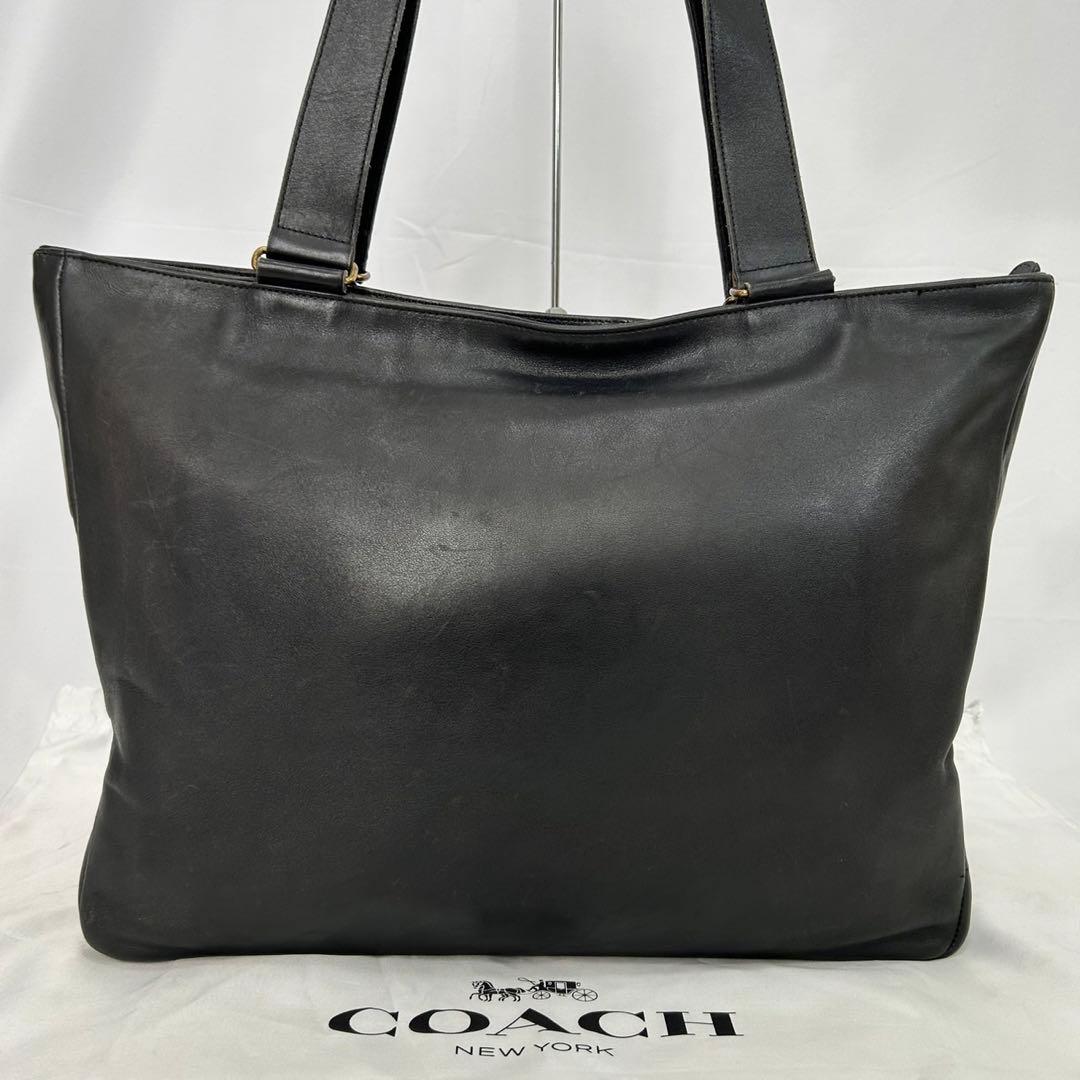 【美品】オールドコーチ 4129 トートバッグ レザー A4可 黒 肩掛け