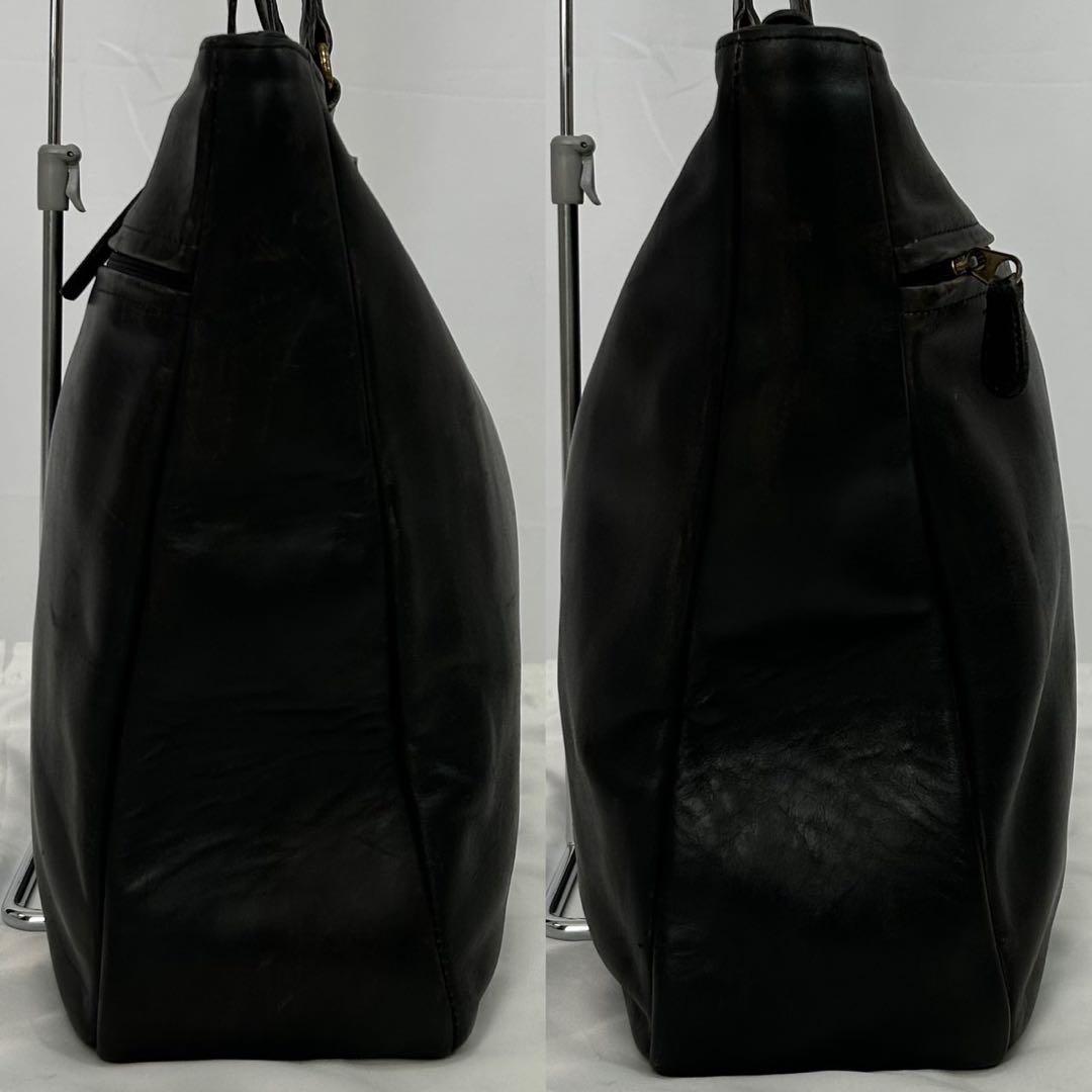【美品】オールドコーチ 4129 トートバッグ レザー A4可 黒 肩掛け
