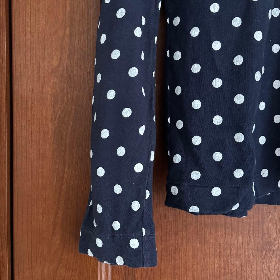 PLAY COMME des GARÇONS Mネイビー ドット柄 長袖Tシャツ