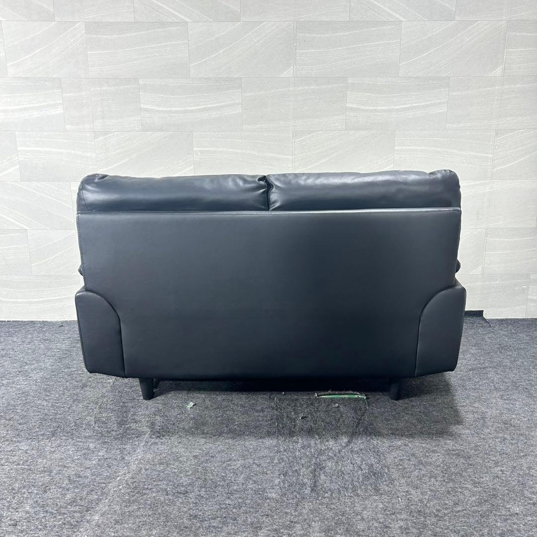 ニトリ 2人掛け ソファ Nシールド キャッツ3 合皮 黒 d5157