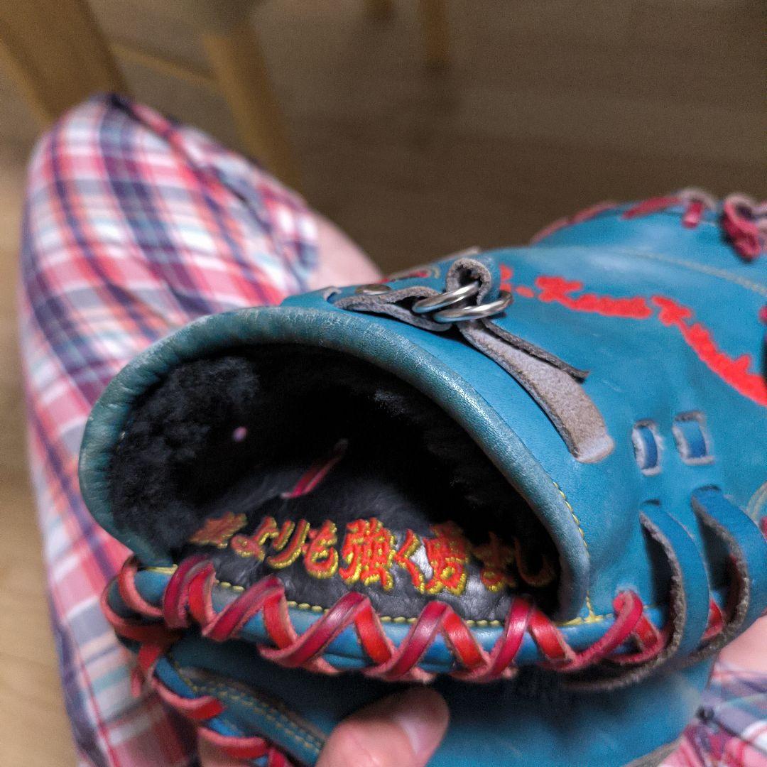 レザークラフト 青 赤 スポーツグローブ サイズ2