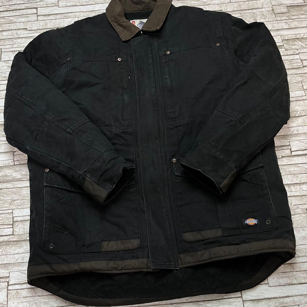 90s Dickies ダックジャケット 中綿 ワークジャケット ブラック L