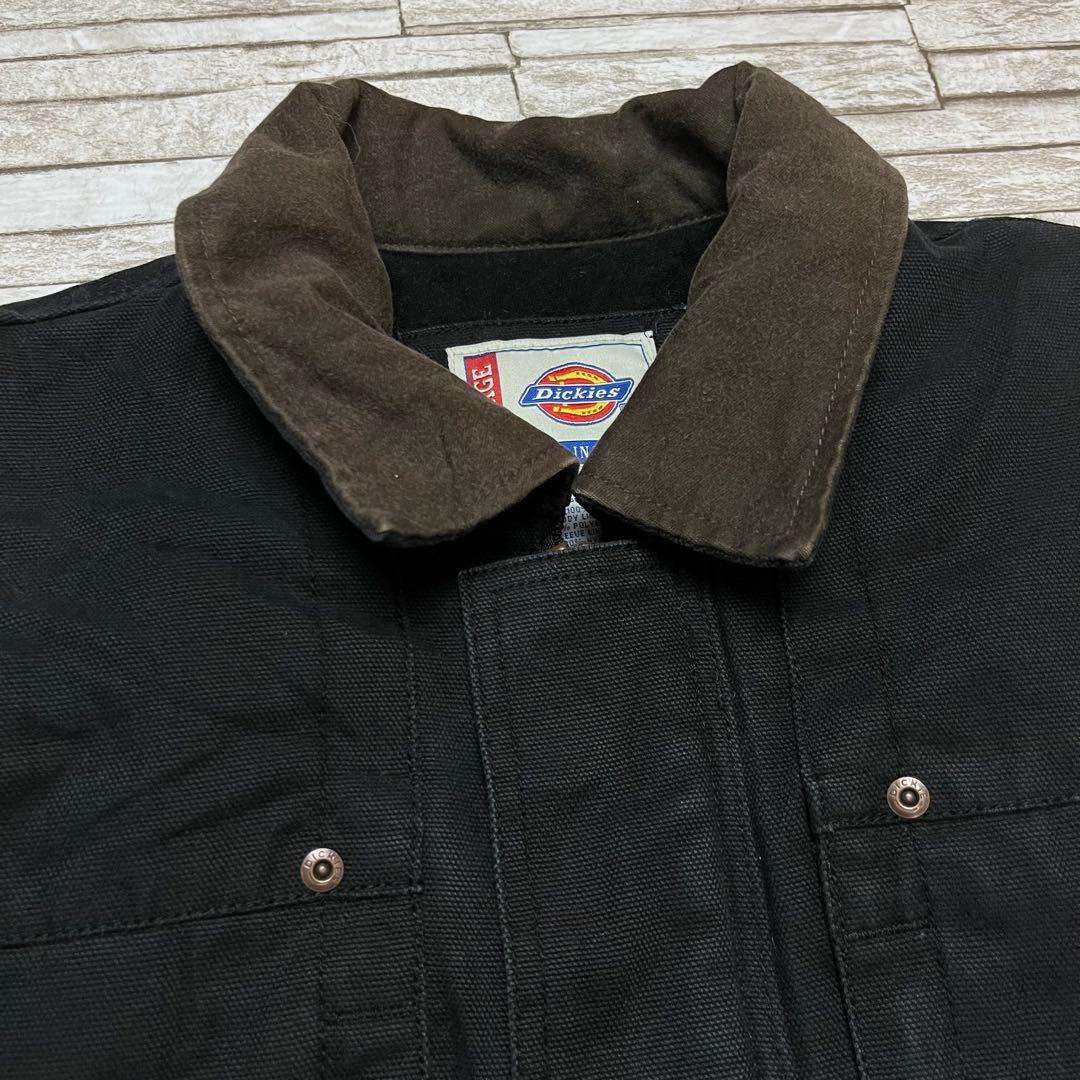 90s Dickies ダックジャケット 中綿 ワークジャケット ブラック L