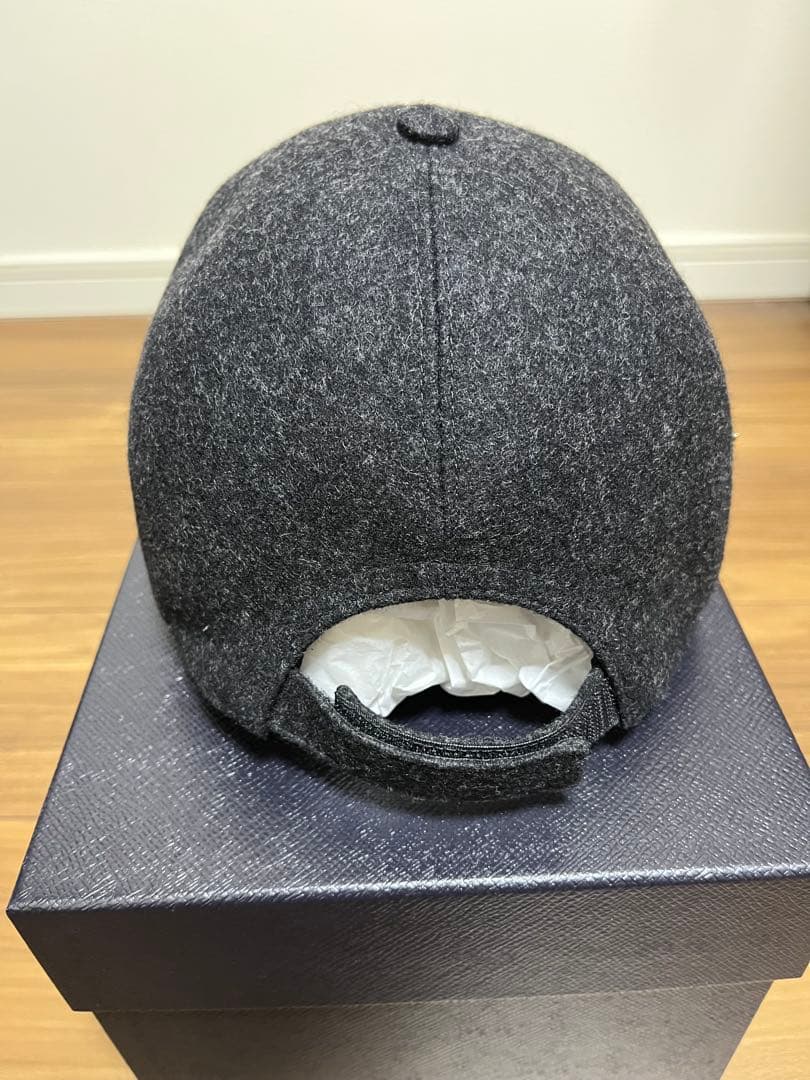 PRADA ウールフェルト ベースボールキャップ ダークグレー XLサイズ
