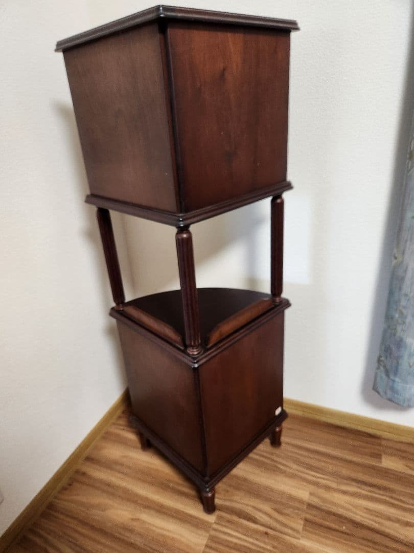 綾野製作所製アヤノクラフト木製三角コーナーキャビネット ダークブラウン