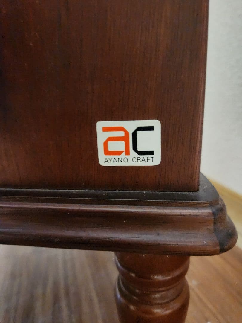 綾野製作所製アヤノクラフト木製三角コーナーキャビネット ダークブラウン