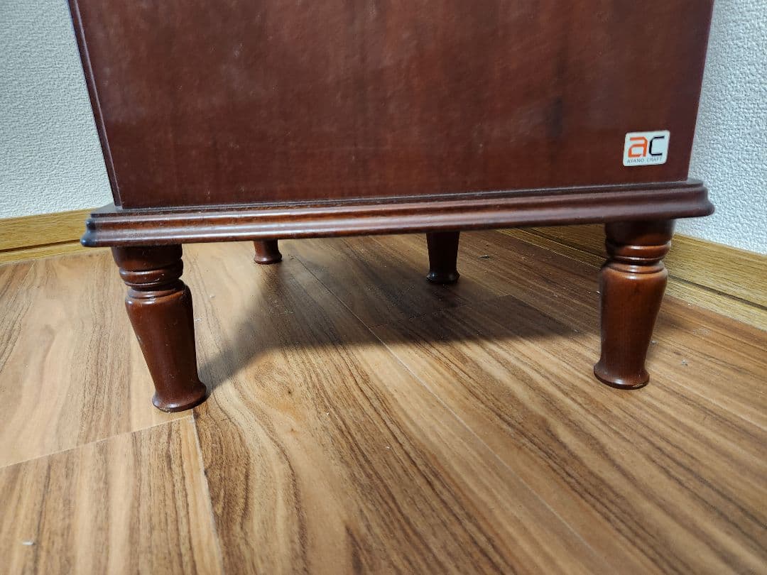 綾野製作所製アヤノクラフト木製三角コーナーキャビネット ダークブラウン