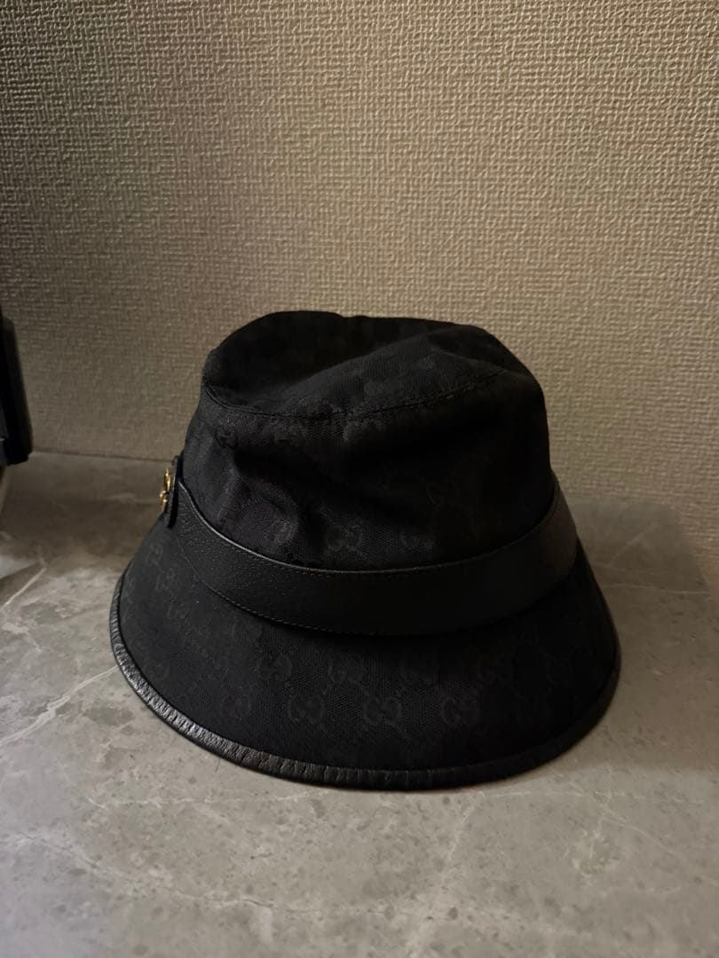 GUCCI ブラック バケットハット Lサイズ