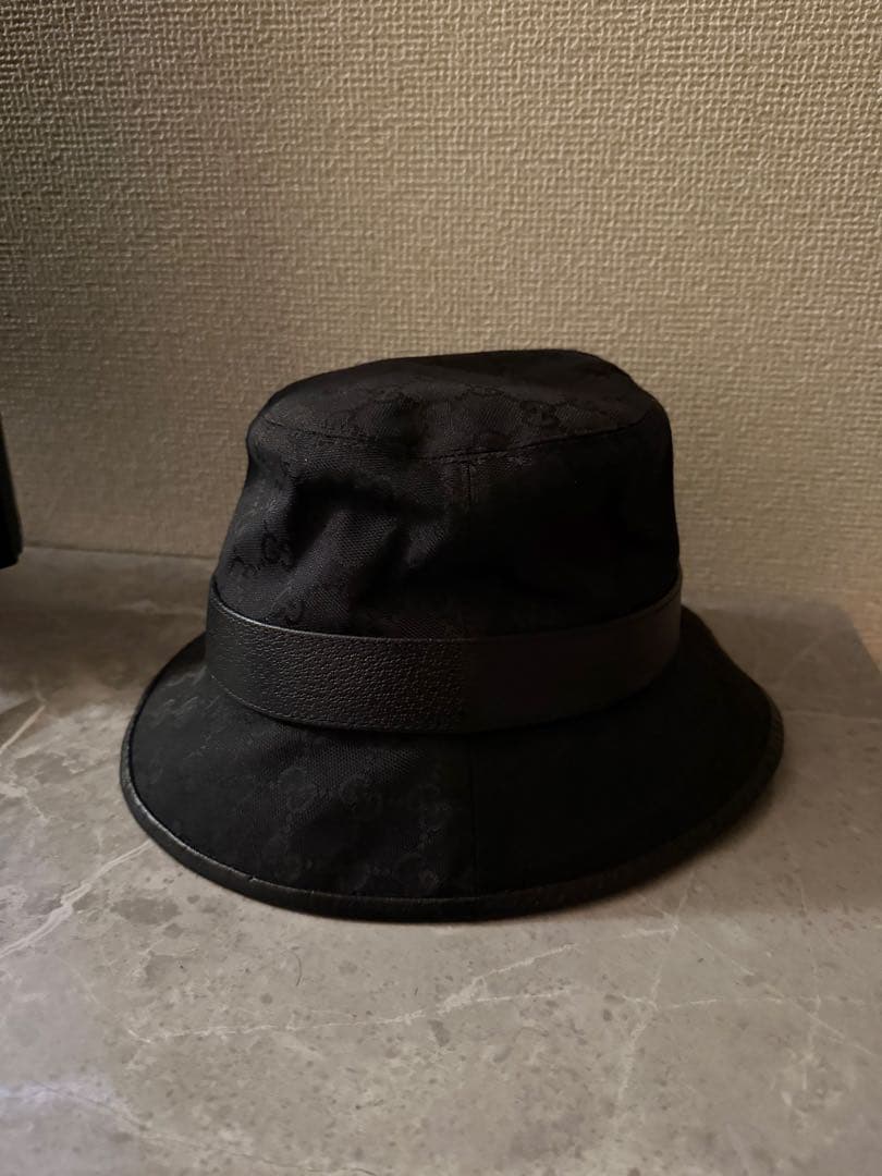 GUCCI ブラック バケットハット Lサイズ
