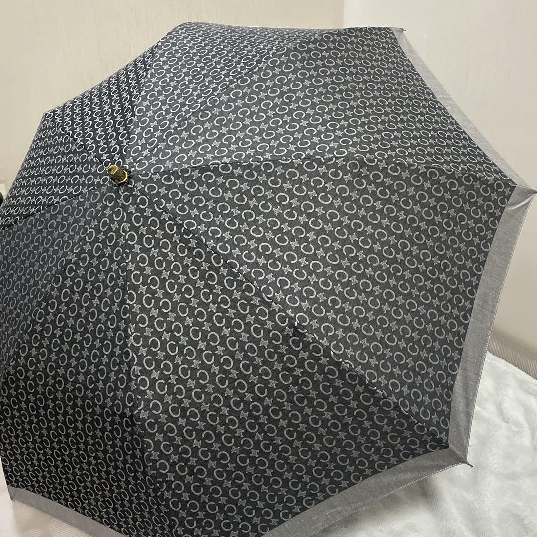 CELINE セリーヌ 折りたたみ傘 グレー UVカット 晴雨兼用