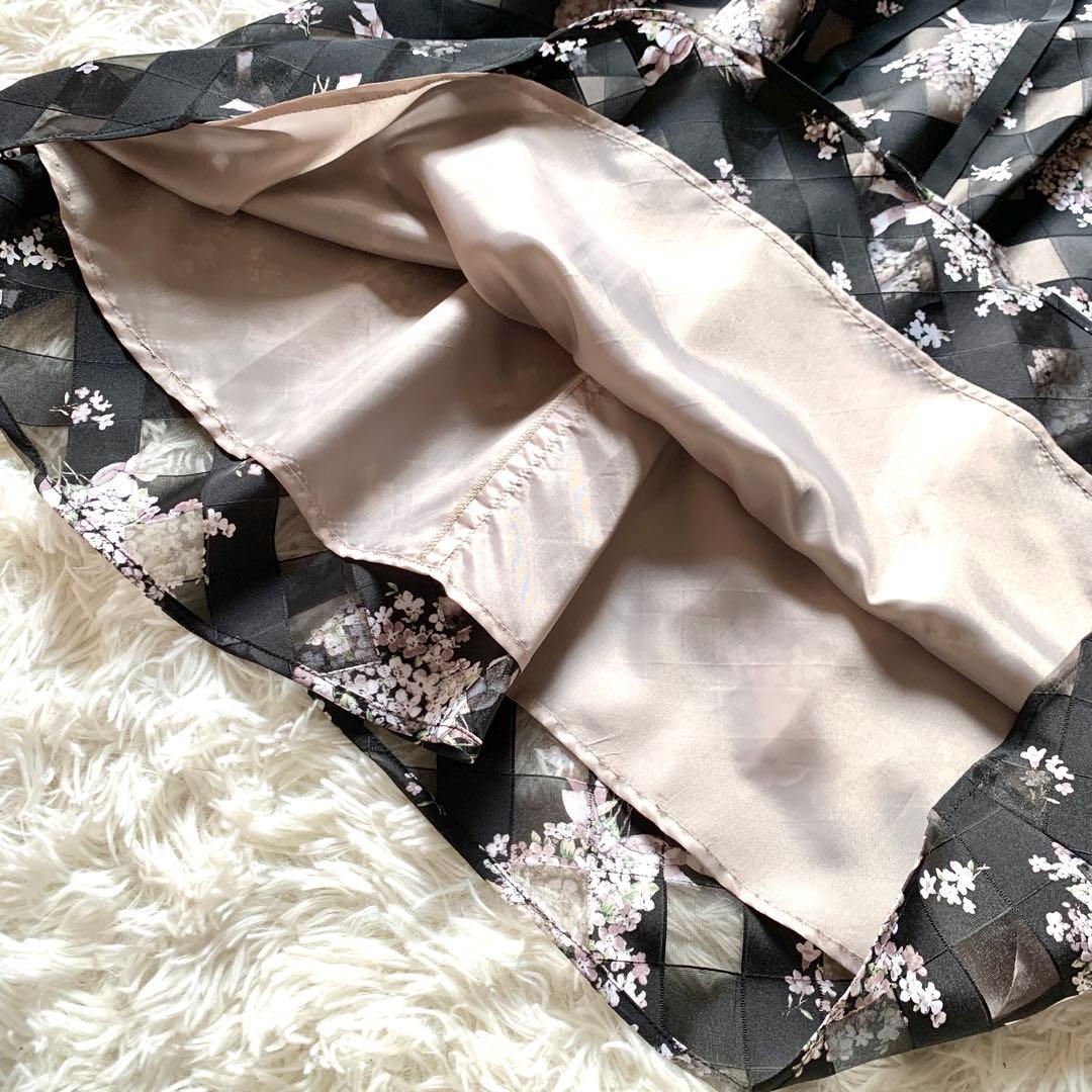 新品✨人気 エムズグレイシー 花柄 チュール ロング ワンピース ドレス 40