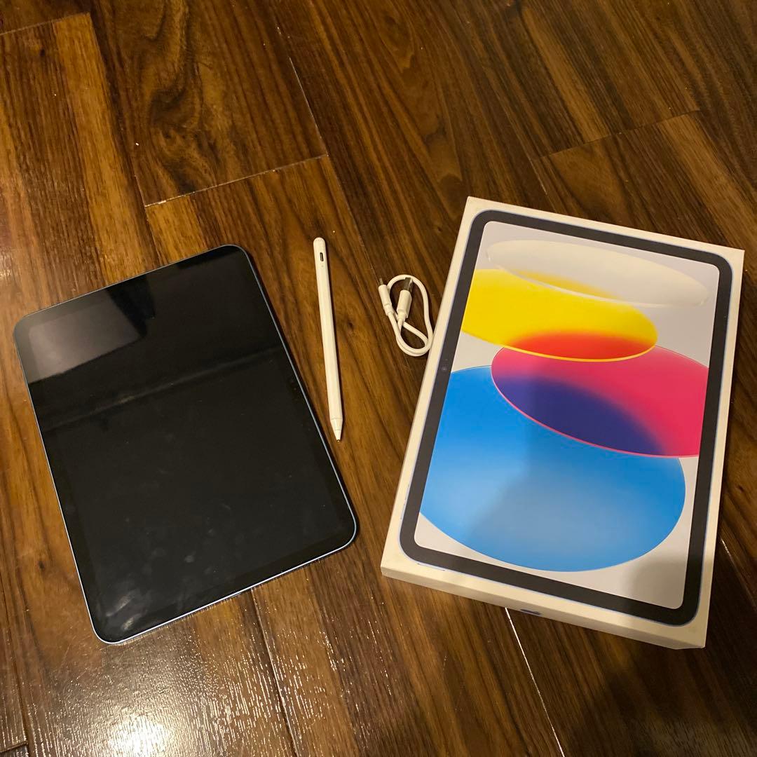 Apple iPad (第10世代) ブルー 本体 + 社外ペンシルセット