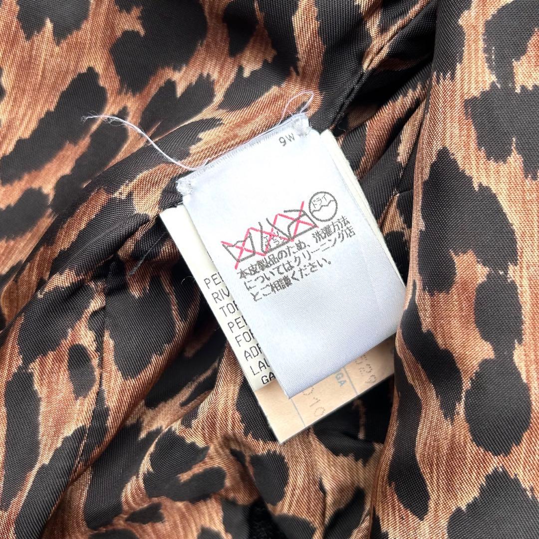 極美品 DOLCE&GABBANA 本革 レザージャケット 裏地 レオパード