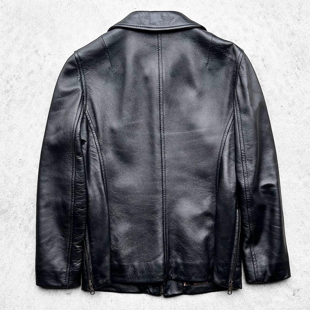 極美品 DOLCE&GABBANA 本革 レザージャケット 裏地 レオパード