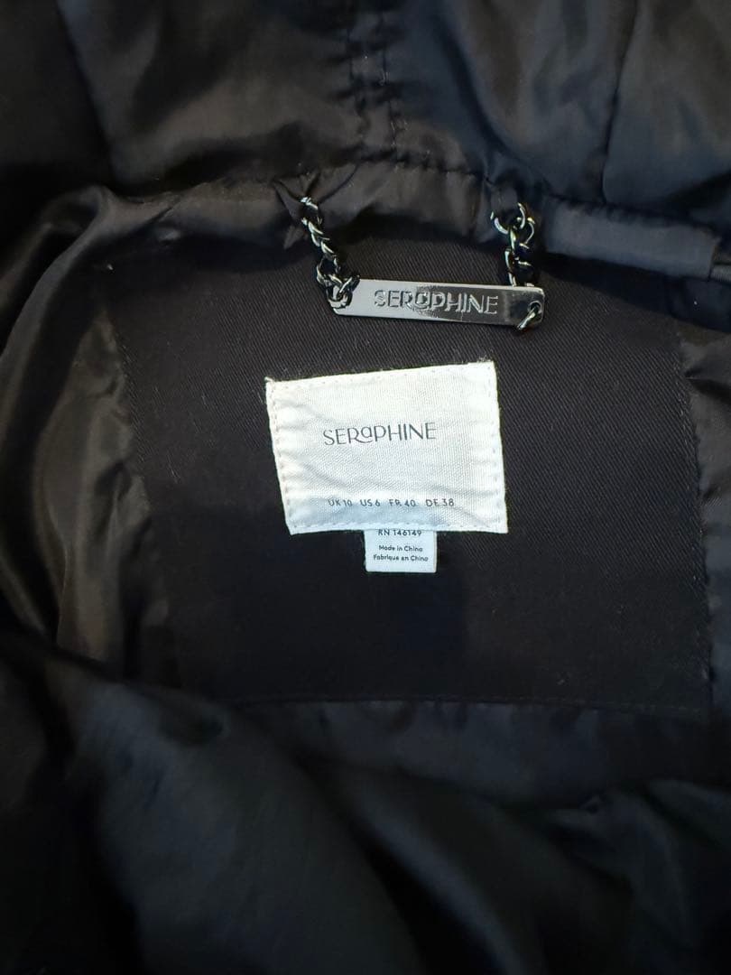 セラフィン　ママコート Lサイズ　黒　抱っこ紐対応マタニティダウンコート