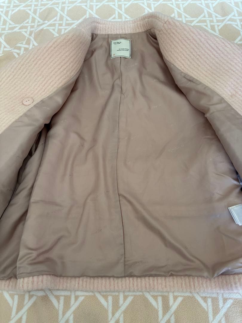 Herlipto Odette Wool-Blend Coat ピンク