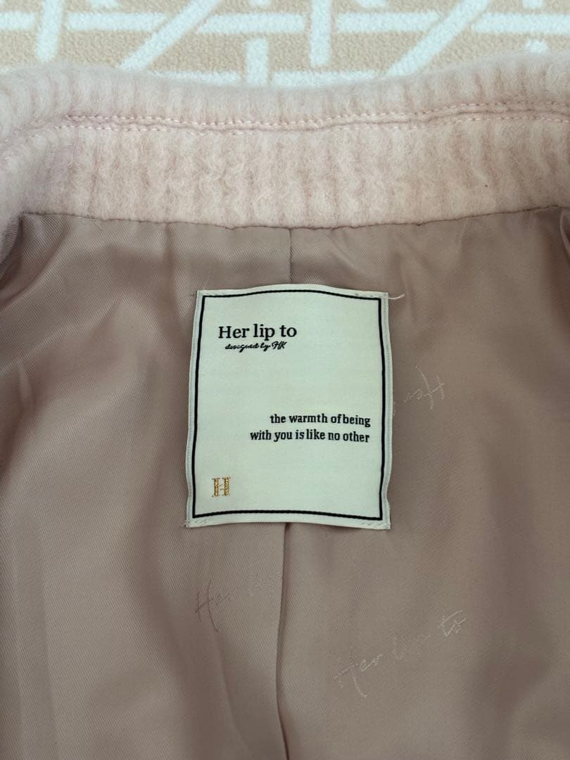 Herlipto Odette Wool-Blend Coat ピンク