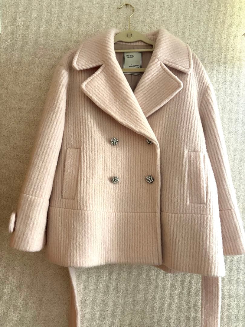 Herlipto Odette Wool-Blend Coat ピンク
