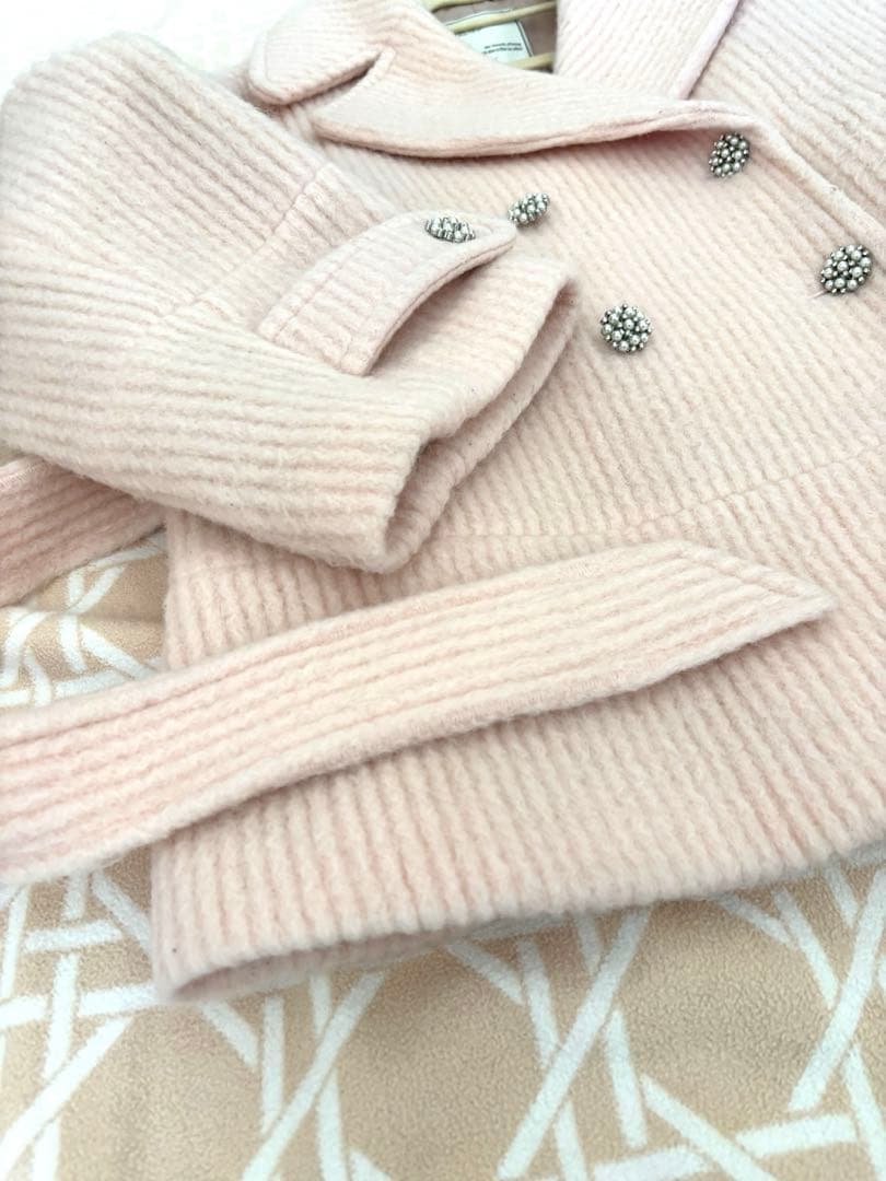 Herlipto Odette Wool-Blend Coat ピンク