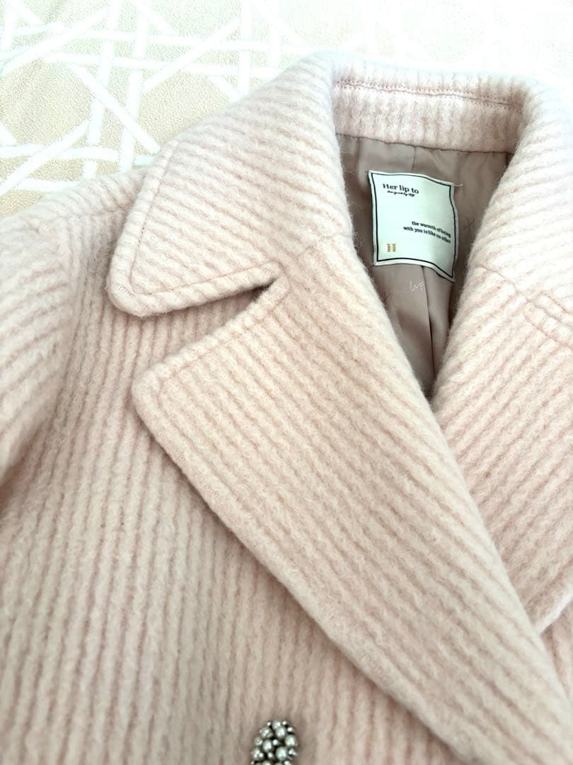 Herlipto Odette Wool-Blend Coat ピンク