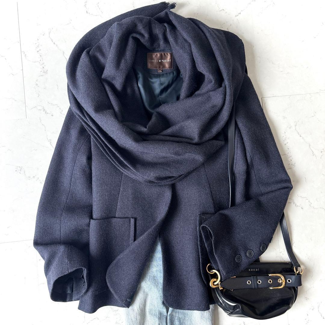 美品 イザベルマラン フランス製カシミヤ100%ストール付 テーラードジャケット
