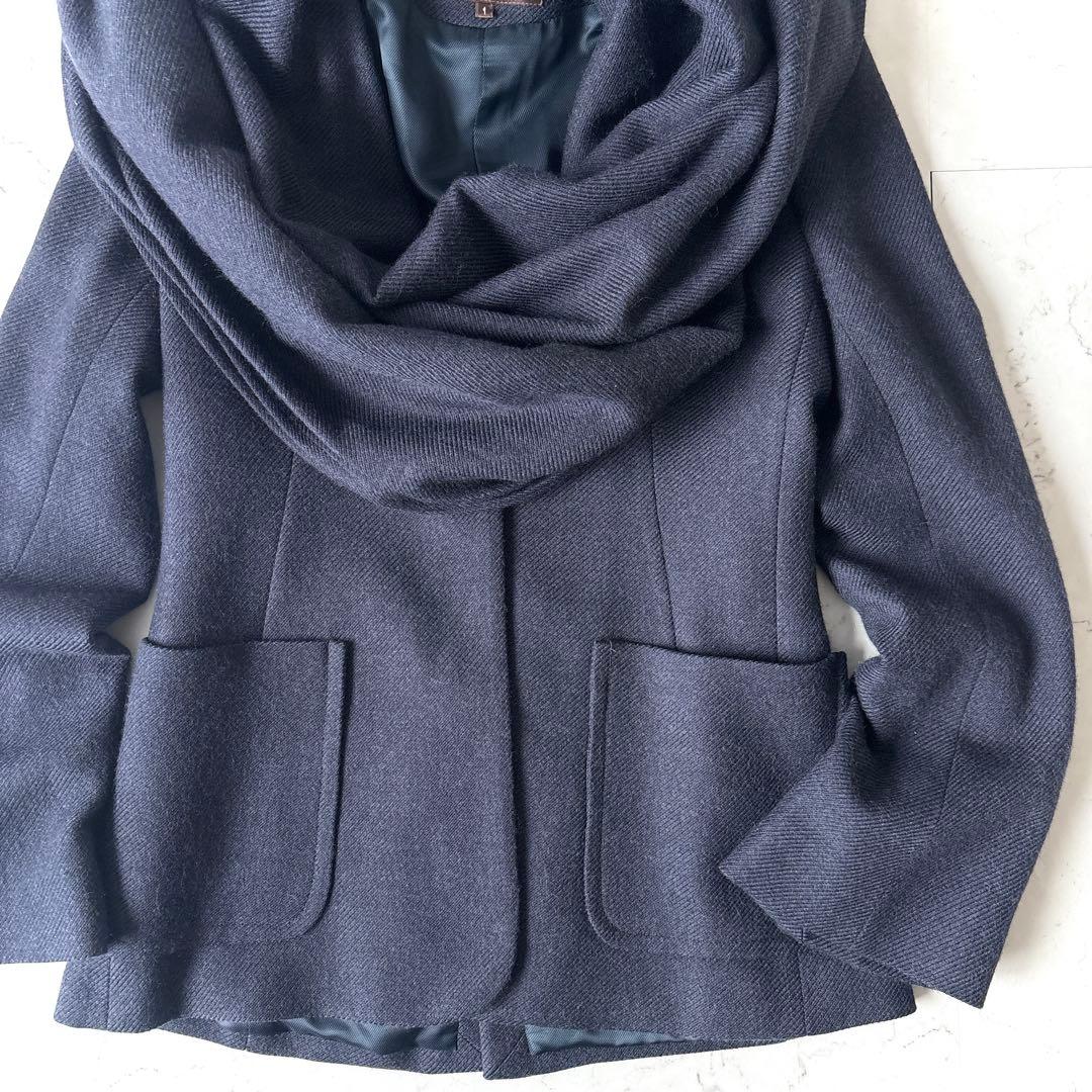 美品 イザベルマラン フランス製カシミヤ100%ストール付 テーラードジャケット