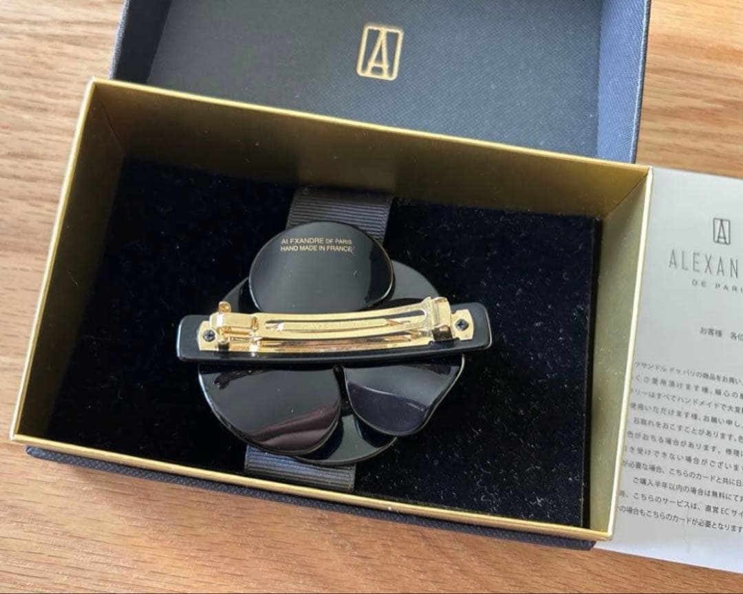 ALEXANDRE DE PARIS カメリア バレッタ 希少なホワイトシルバー