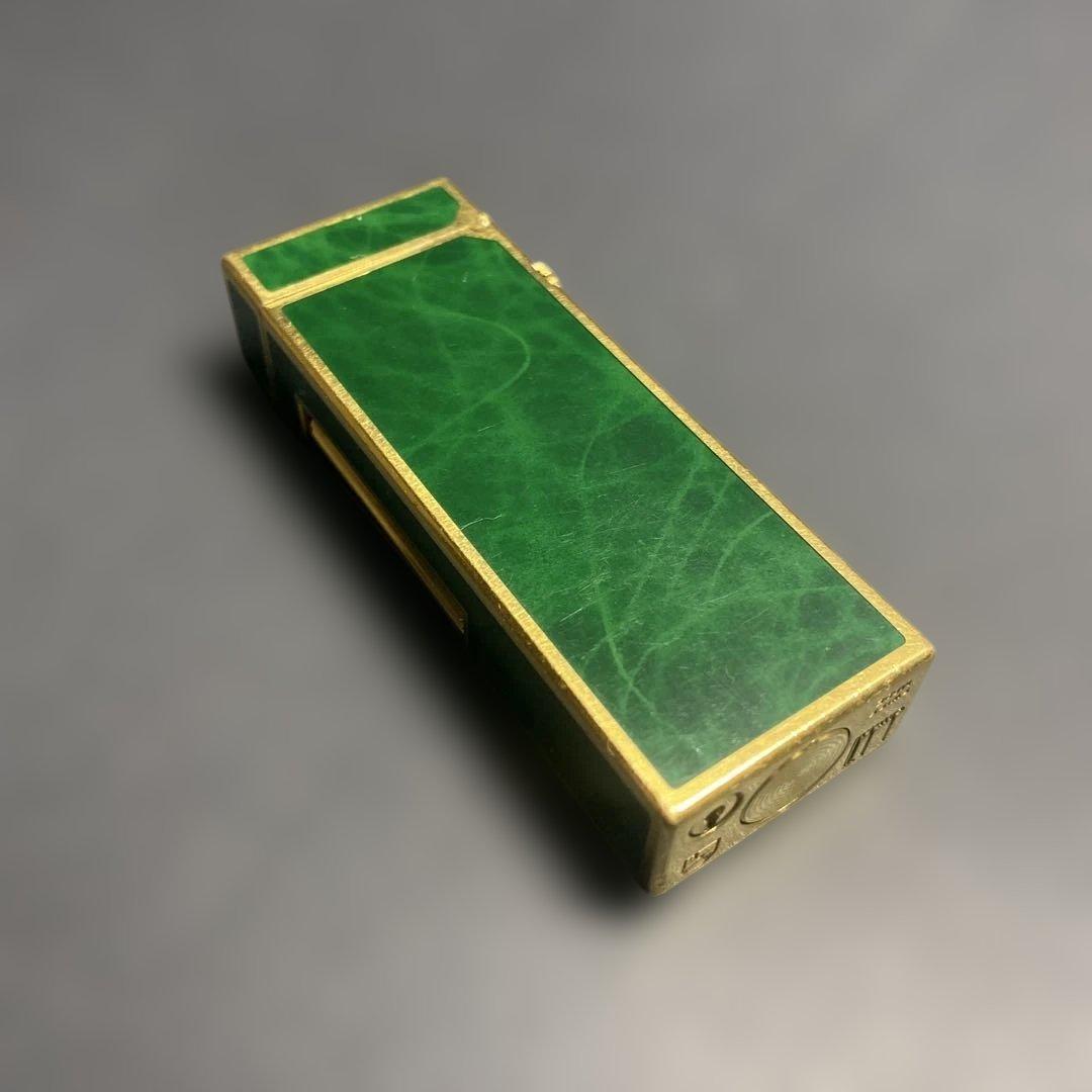 ダンヒル ガスライター グリーンマーブル ゴールド 希少 ヴィンテージ