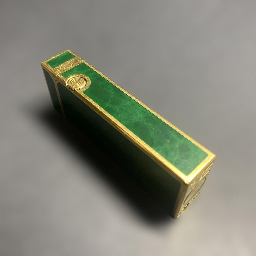 ダンヒル ガスライター グリーンマーブル ゴールド 希少 ヴィンテージ