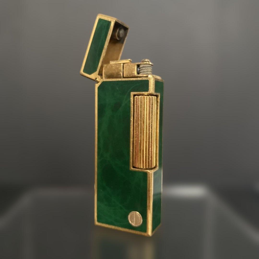 ダンヒル ガスライター グリーンマーブル ゴールド 希少 ヴィンテージ