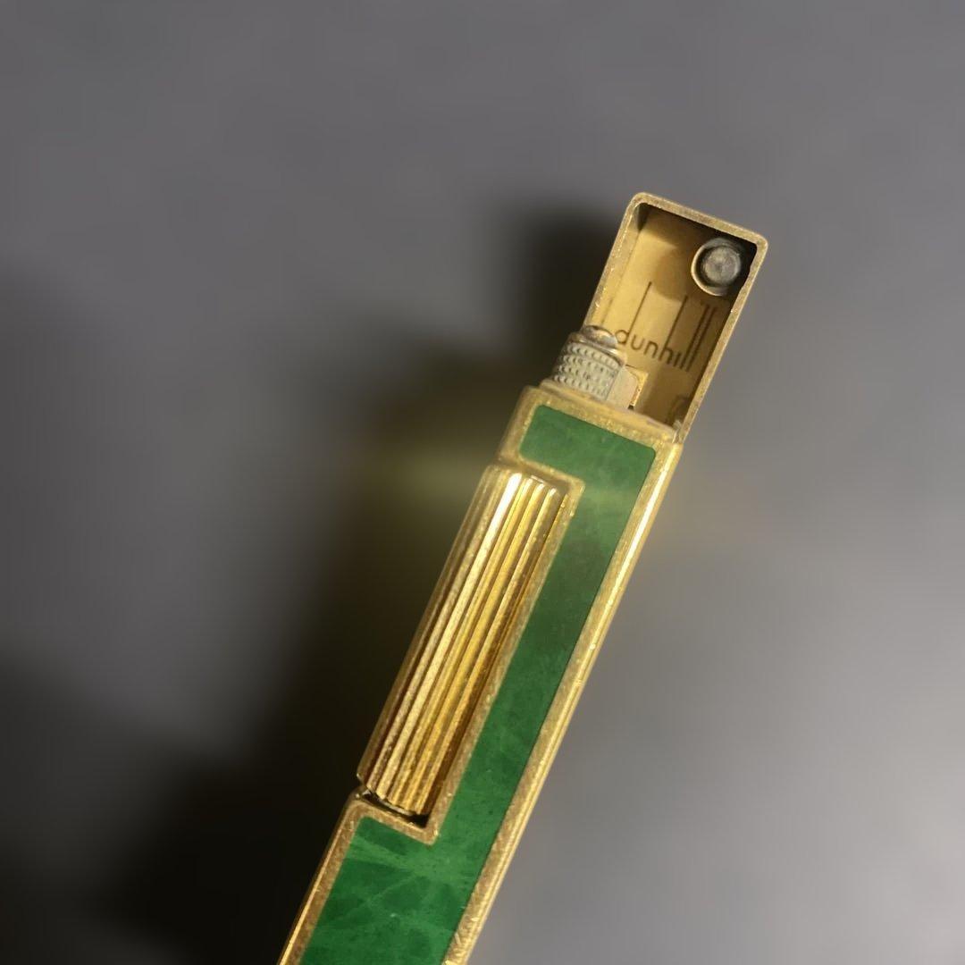 ダンヒル ガスライター グリーンマーブル ゴールド 希少 ヴィンテージ