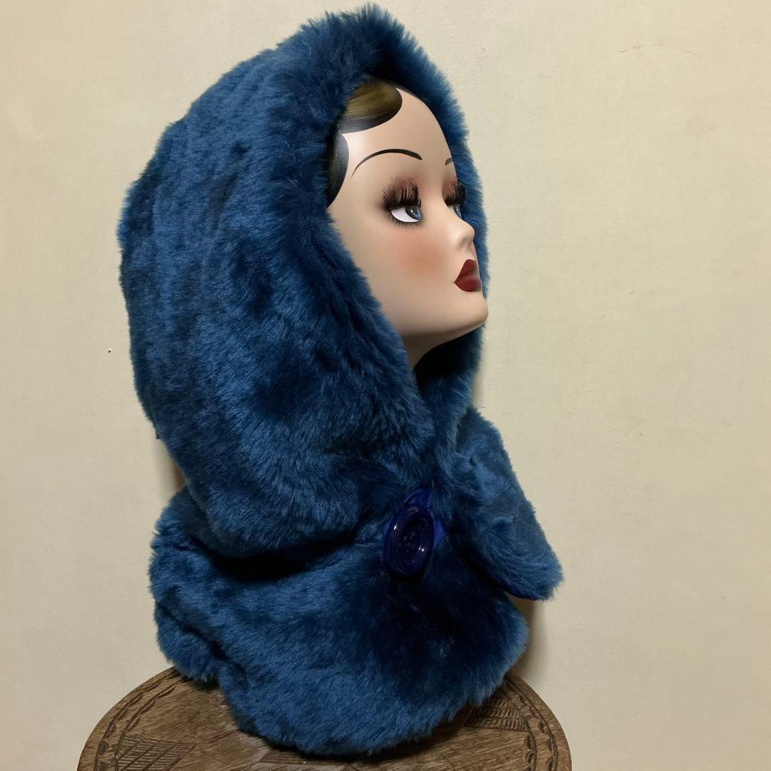 bulaun bulaunページです　ブルー系　ファー　フードスヌード