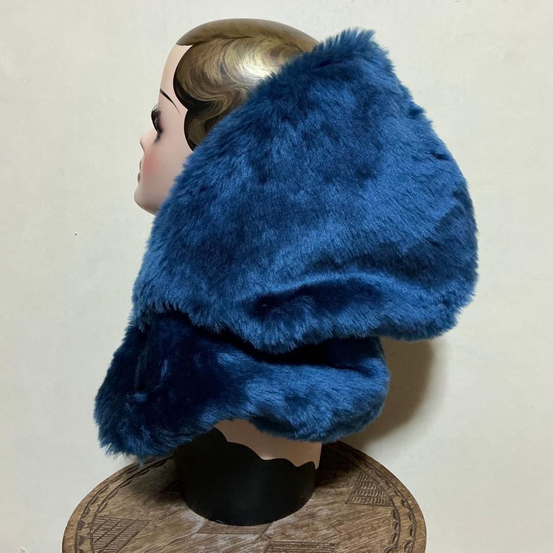 bulaun bulaunページです　ブルー系　ファー　フードスヌード