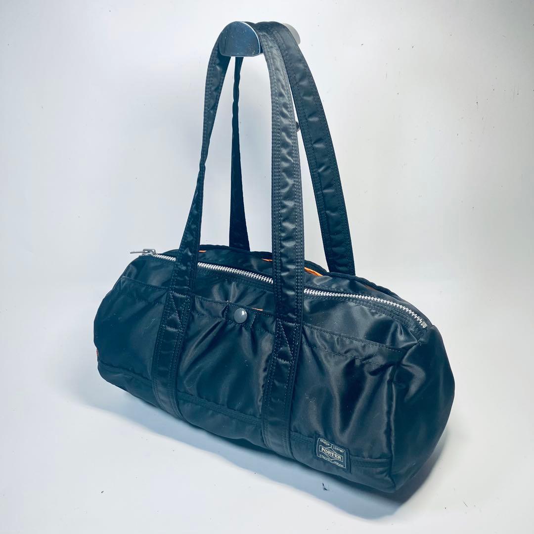 【美品】PORTER　TANKER ダッフル ミニボストン ロールバッグ 黒 M