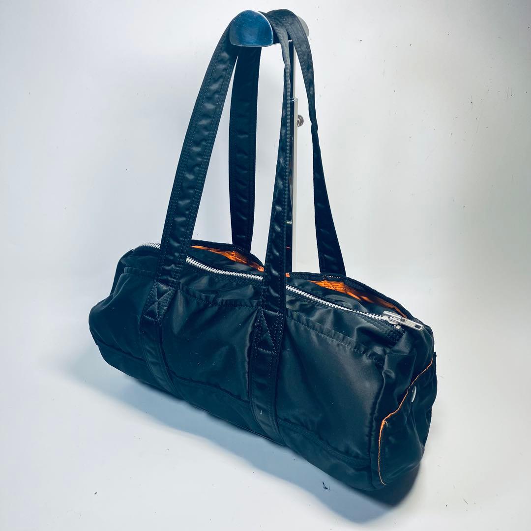 【美品】PORTER　TANKER ダッフル ミニボストン ロールバッグ 黒 M