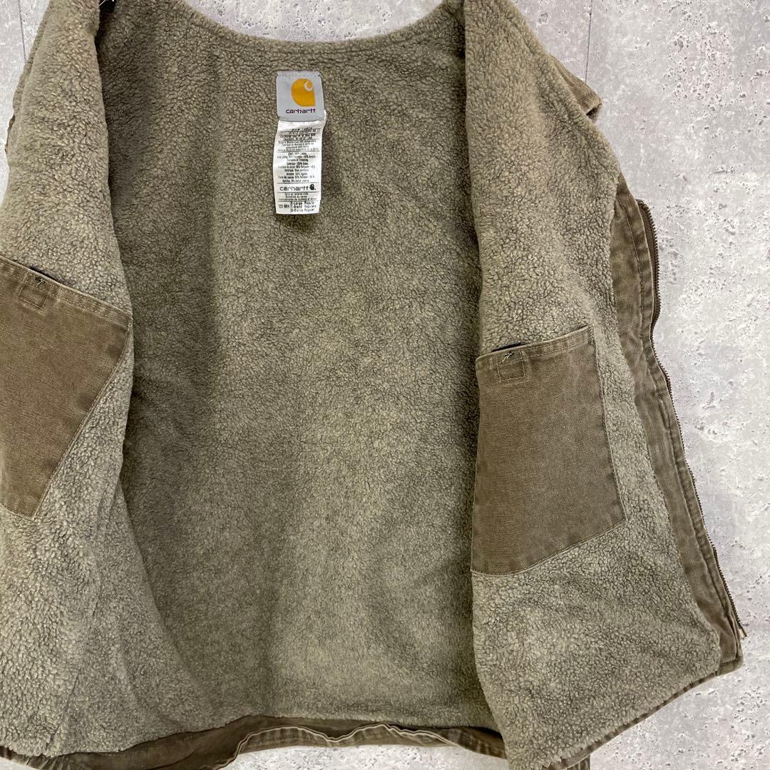 カーハート　ダックベスト　ブラウン系　ビックサイズ　裏ボア　XL
