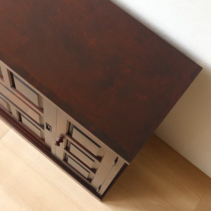 アンティーク 北海道民芸家具 下駄箱 サイドボード 収納棚 古家具