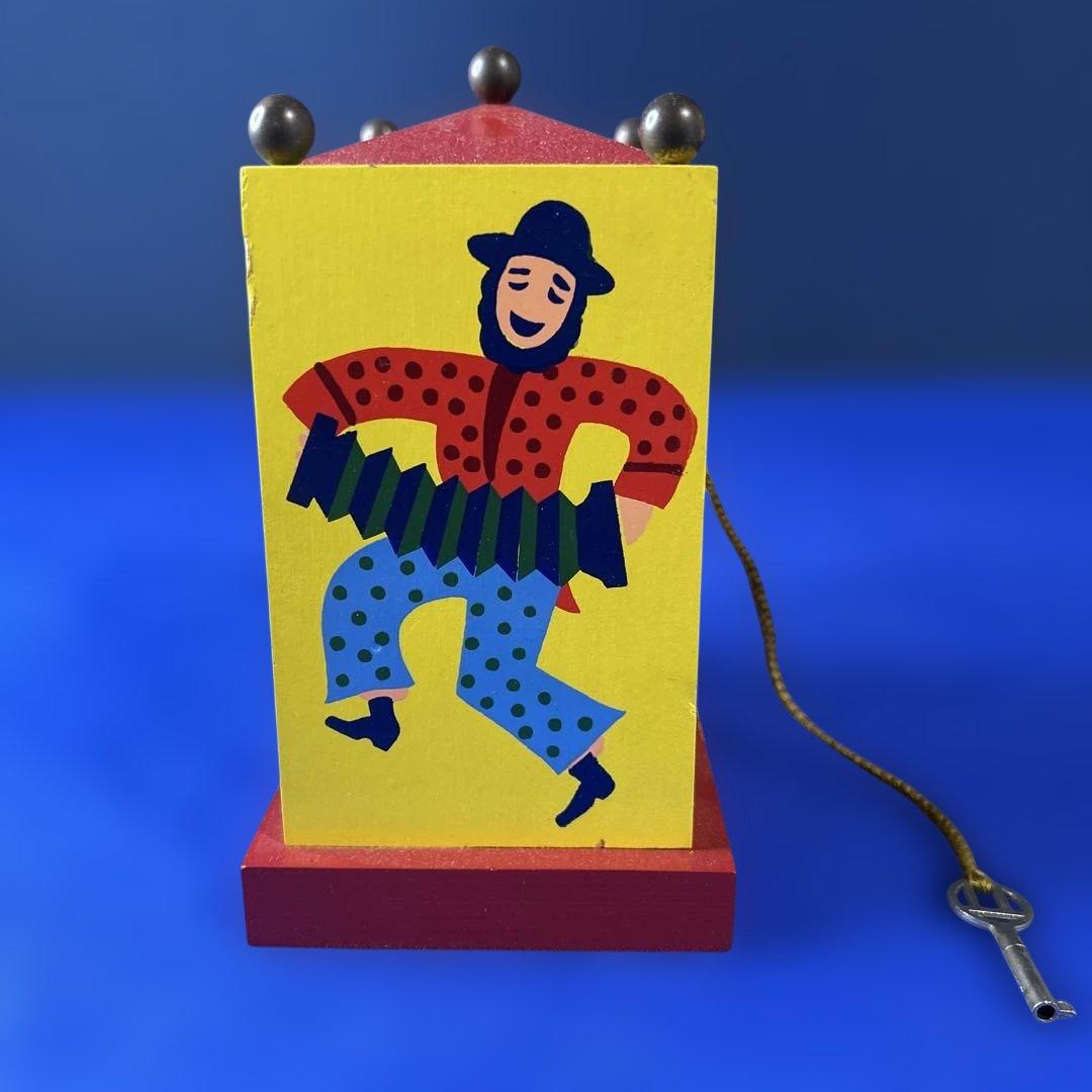 【アンティーク】REUGE スイス製 からくり ピエロ オルゴール　カギ付